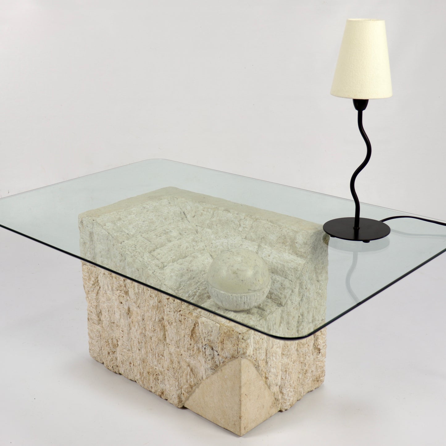 Vintage Mactan stone coffee table