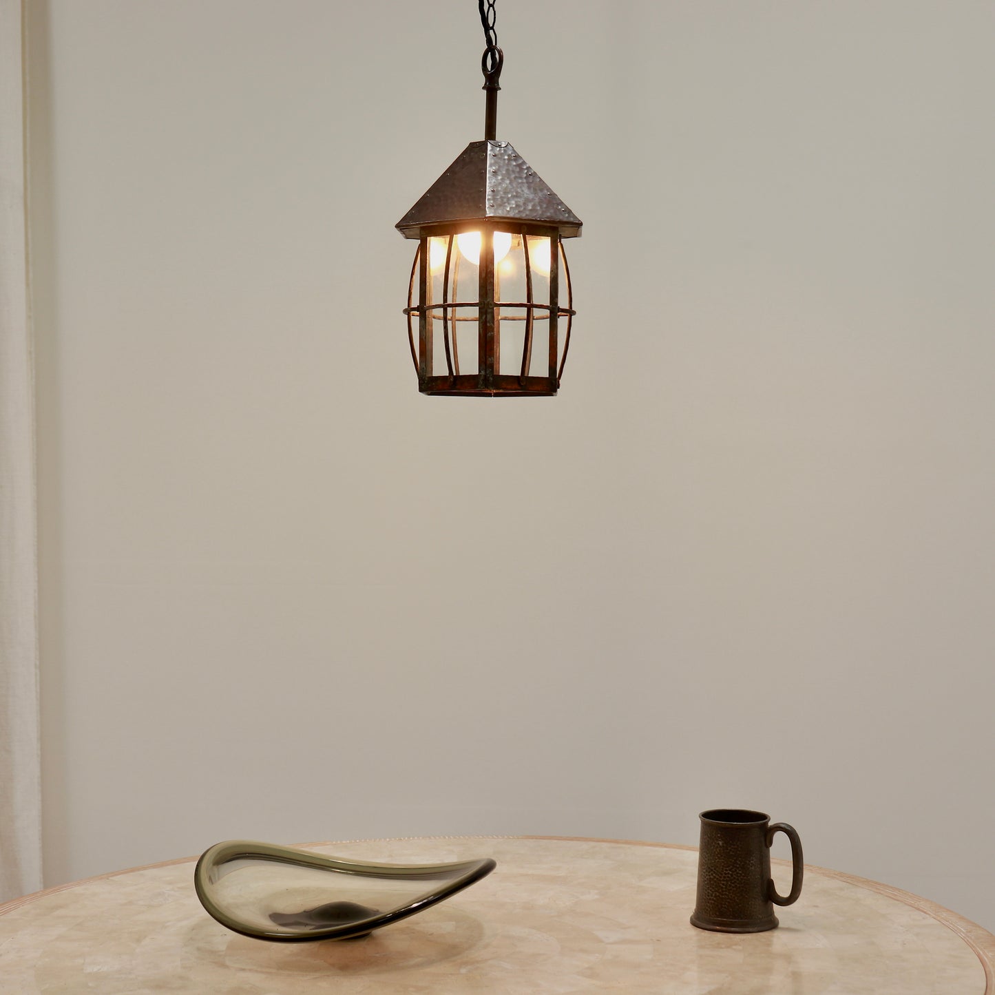 Arts & Crafts Copper Lantern Pendant