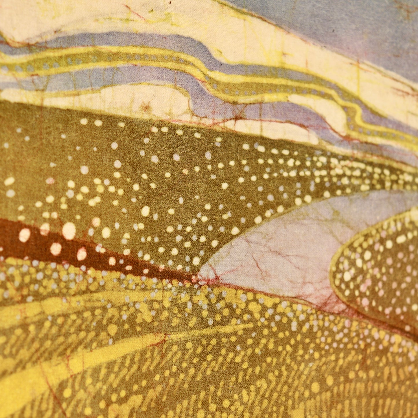 Close-up of wax-resist batik crackle texture