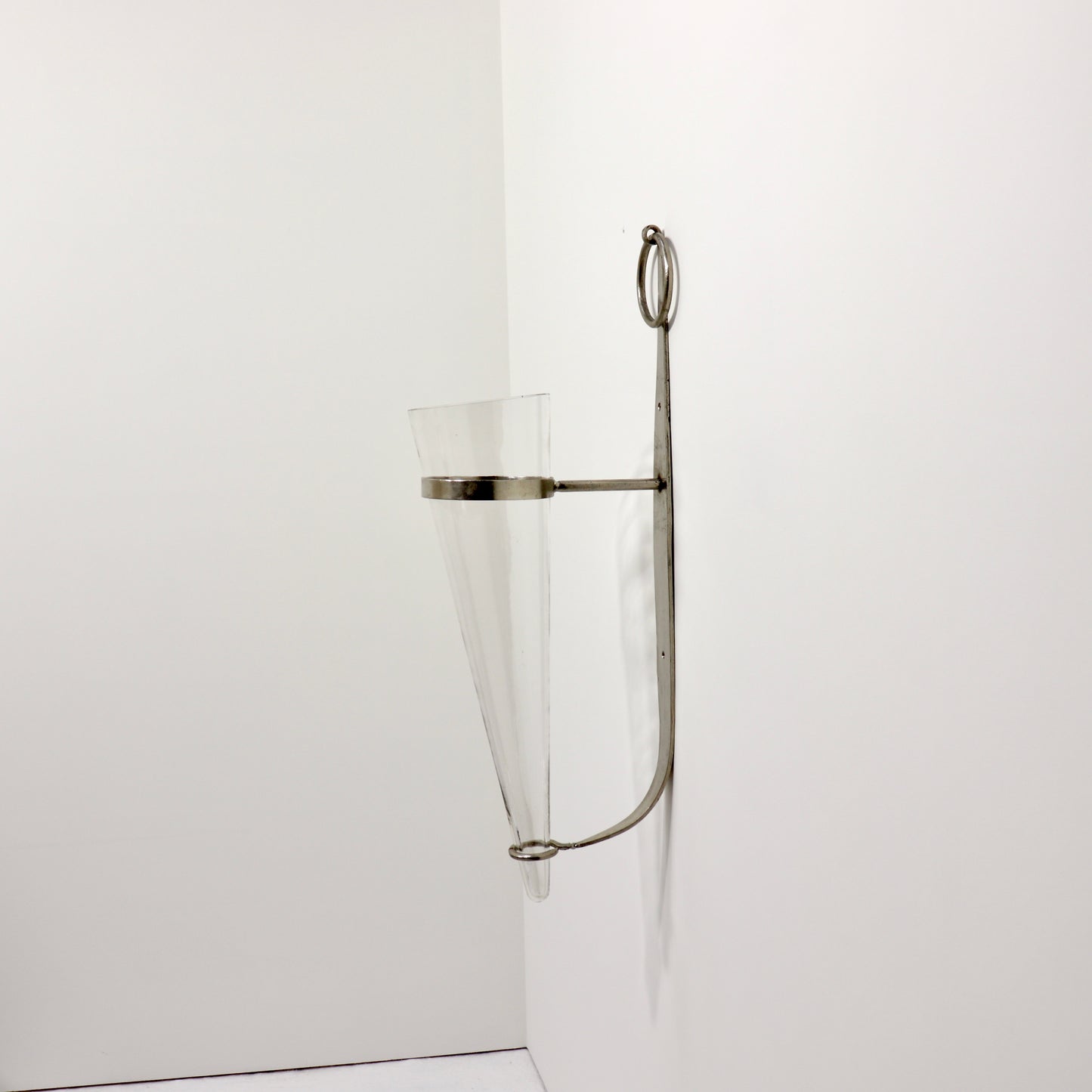 Wrought Iron and Glass Wall Sconce Vase