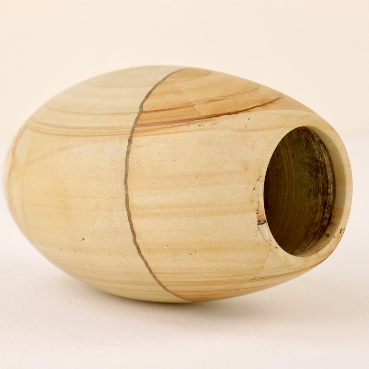 Vintage Teakwood Marble vase