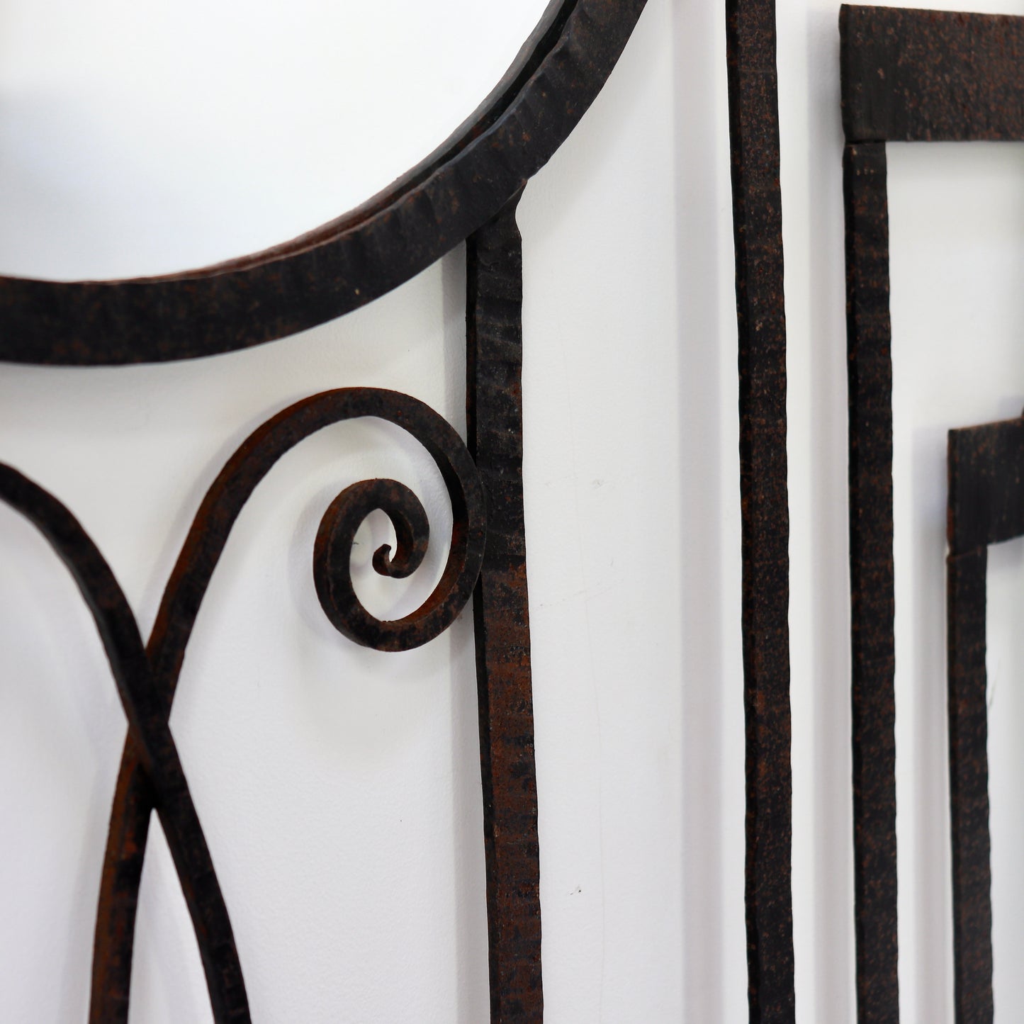 French Art Deco Wrought Iron Hall Stand with Mirror, c.1930