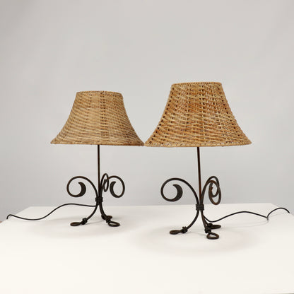 Hand forged wrought iron lamps
