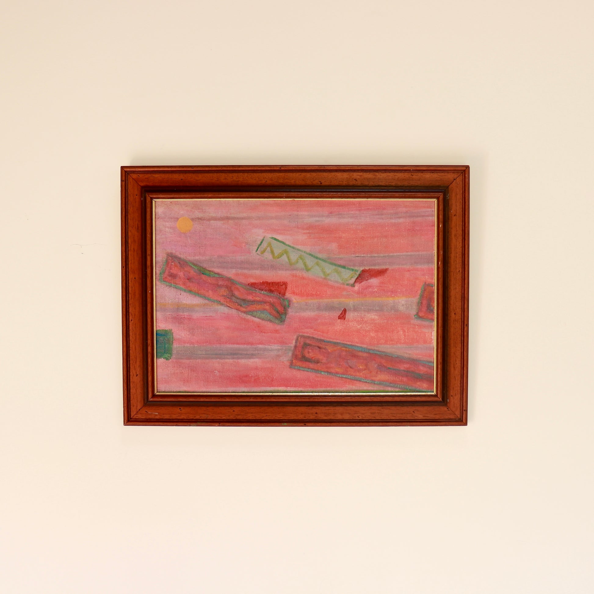 Holiday Vibes oil painting depicting abstracted beachgoers on towels