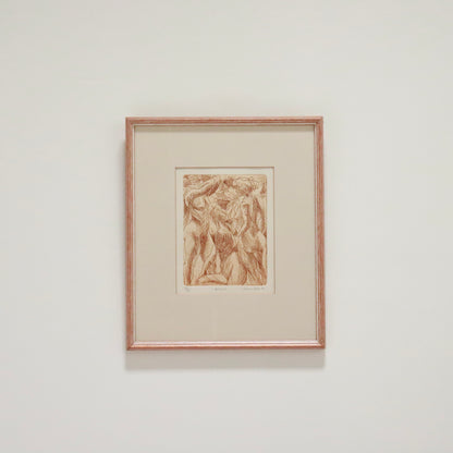 “Stephen Dove, Bathers (1990): signed, editioned etching framed under glass.”