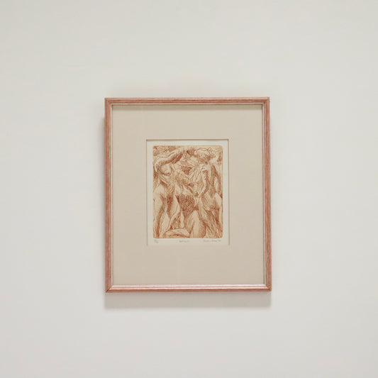 “Stephen Dove, Bathers (1990): signed, editioned etching framed under glass.”