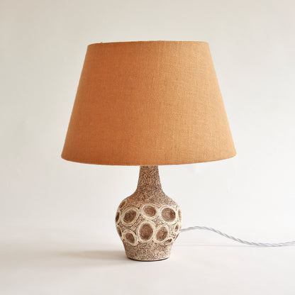 Mid century chalkware table lamp with textured relief base