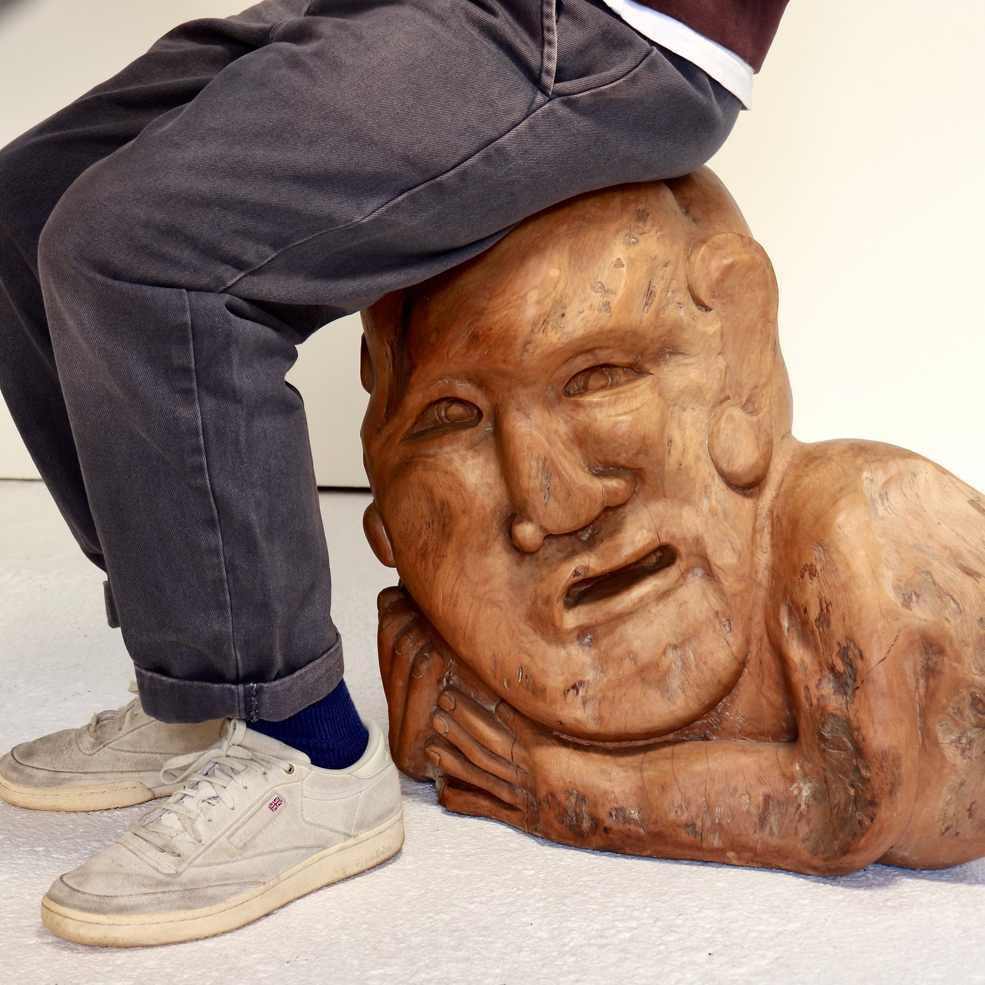 Large hand-carved folk art timber sculpture