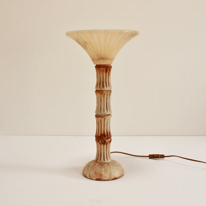 1970s alabaster table lamp with fluted column.