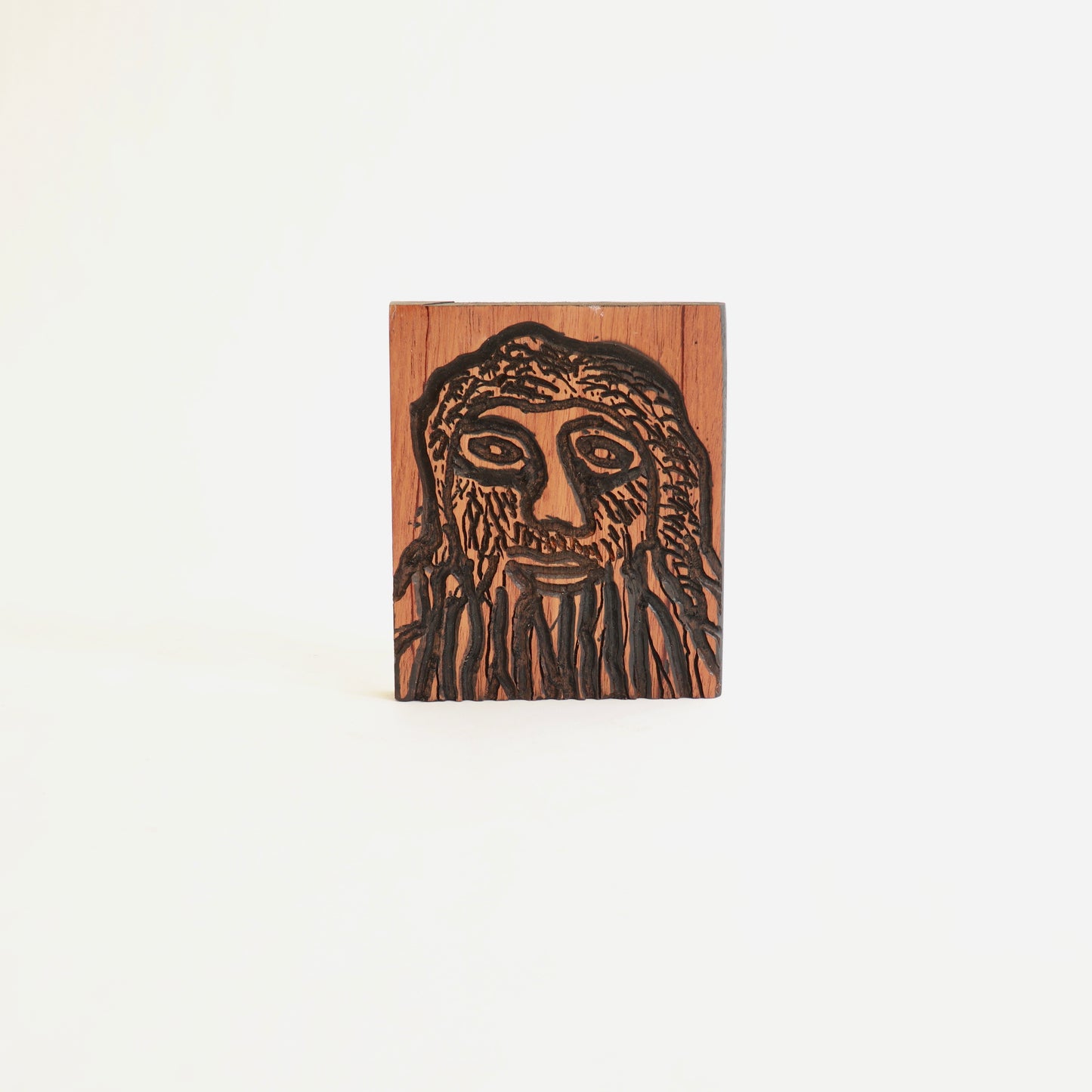 Pyrographic Folk Art Portrait on Wood
