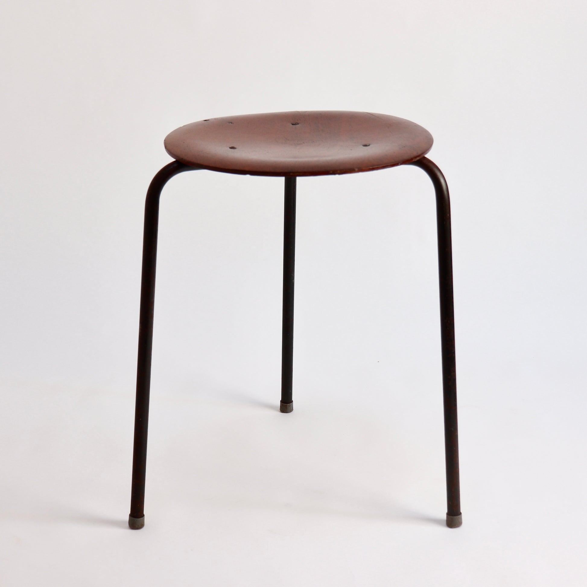 Mid-century three-legged stool in the manner of Arne Jacobsen Dot stool