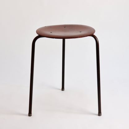 Mid-century three-legged stool in the manner of Arne Jacobsen Dot stool