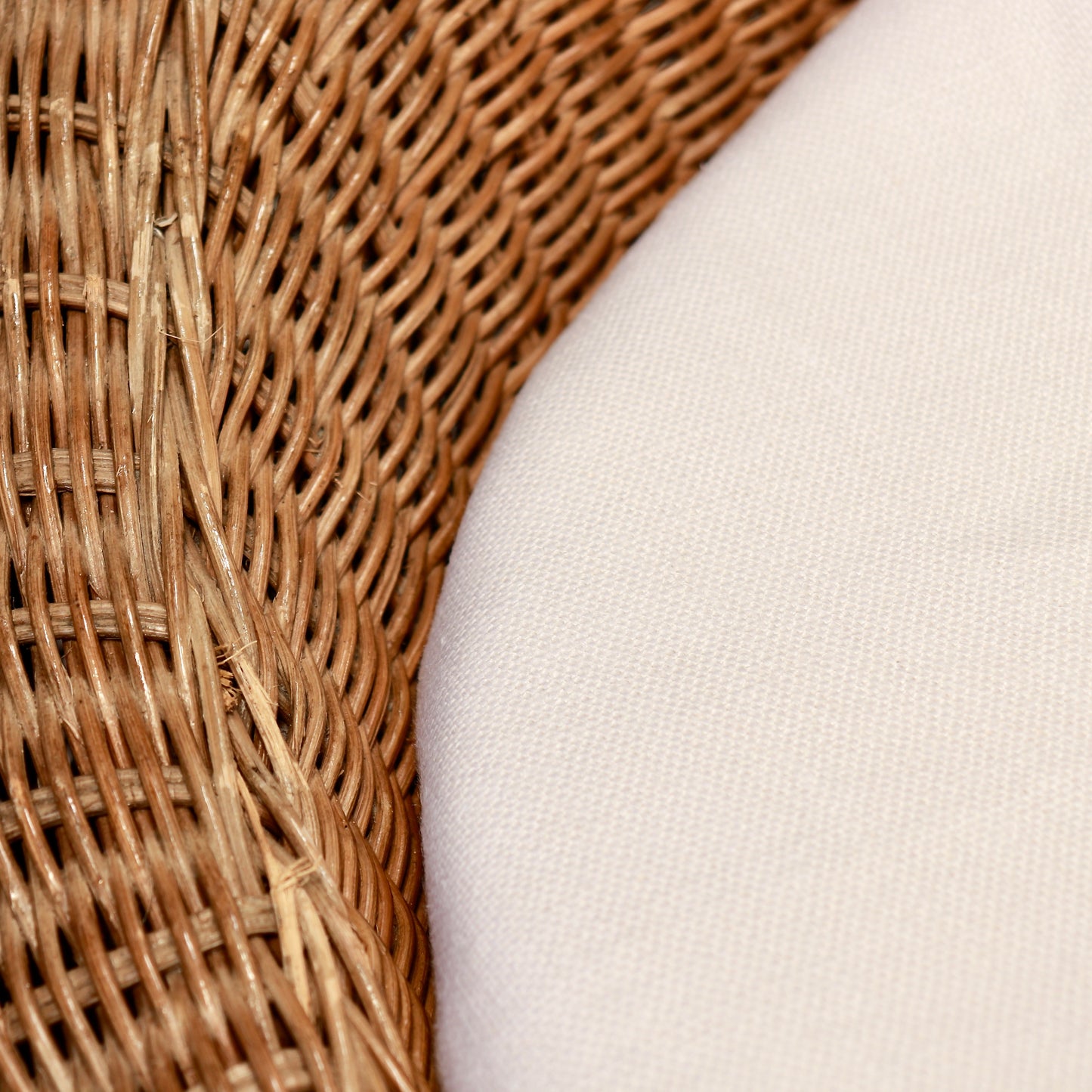 Close-up of rattan weave and natural material texture