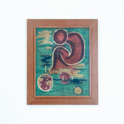 Abstract modernist composition in batik