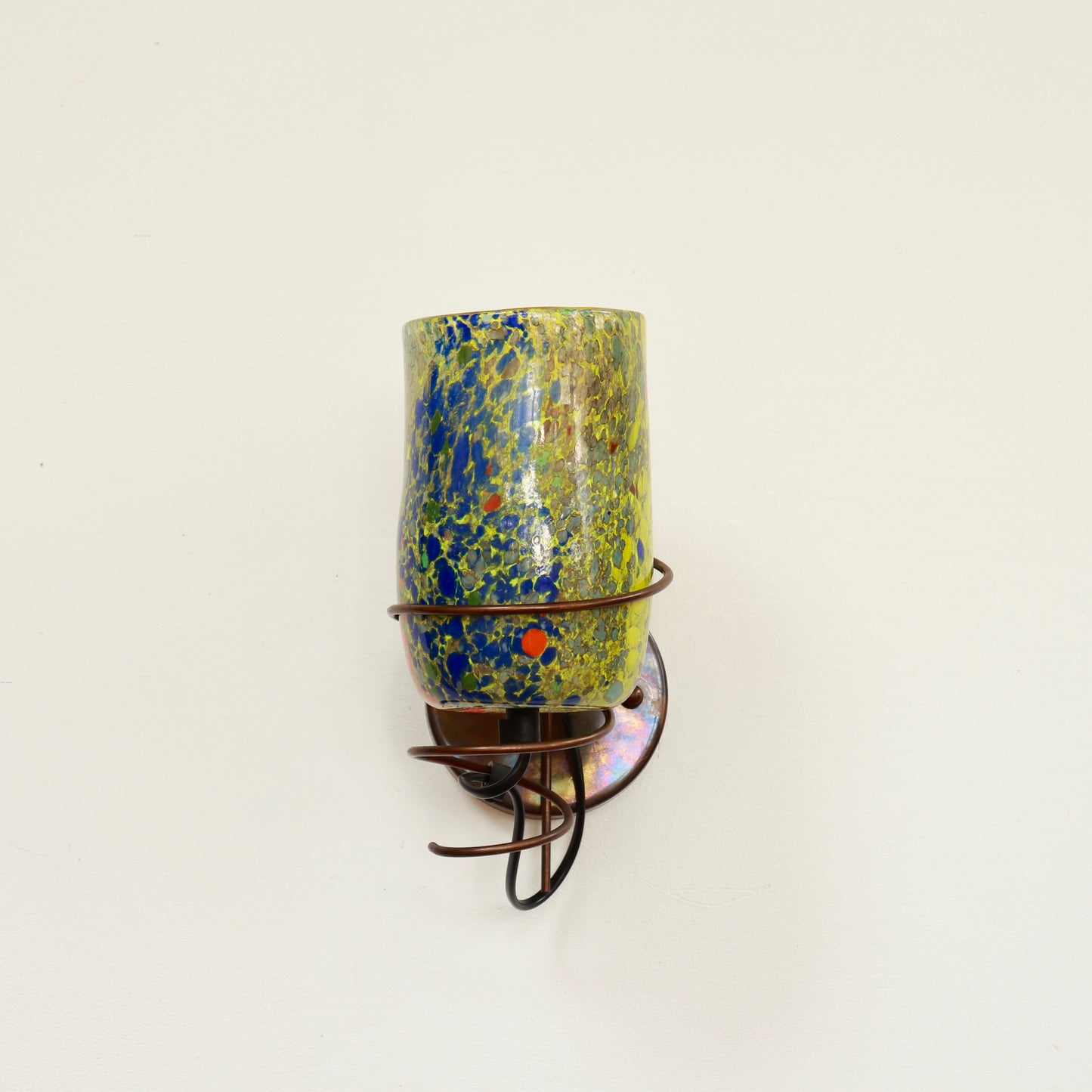Multicolour Murano macchia glass wall sconce