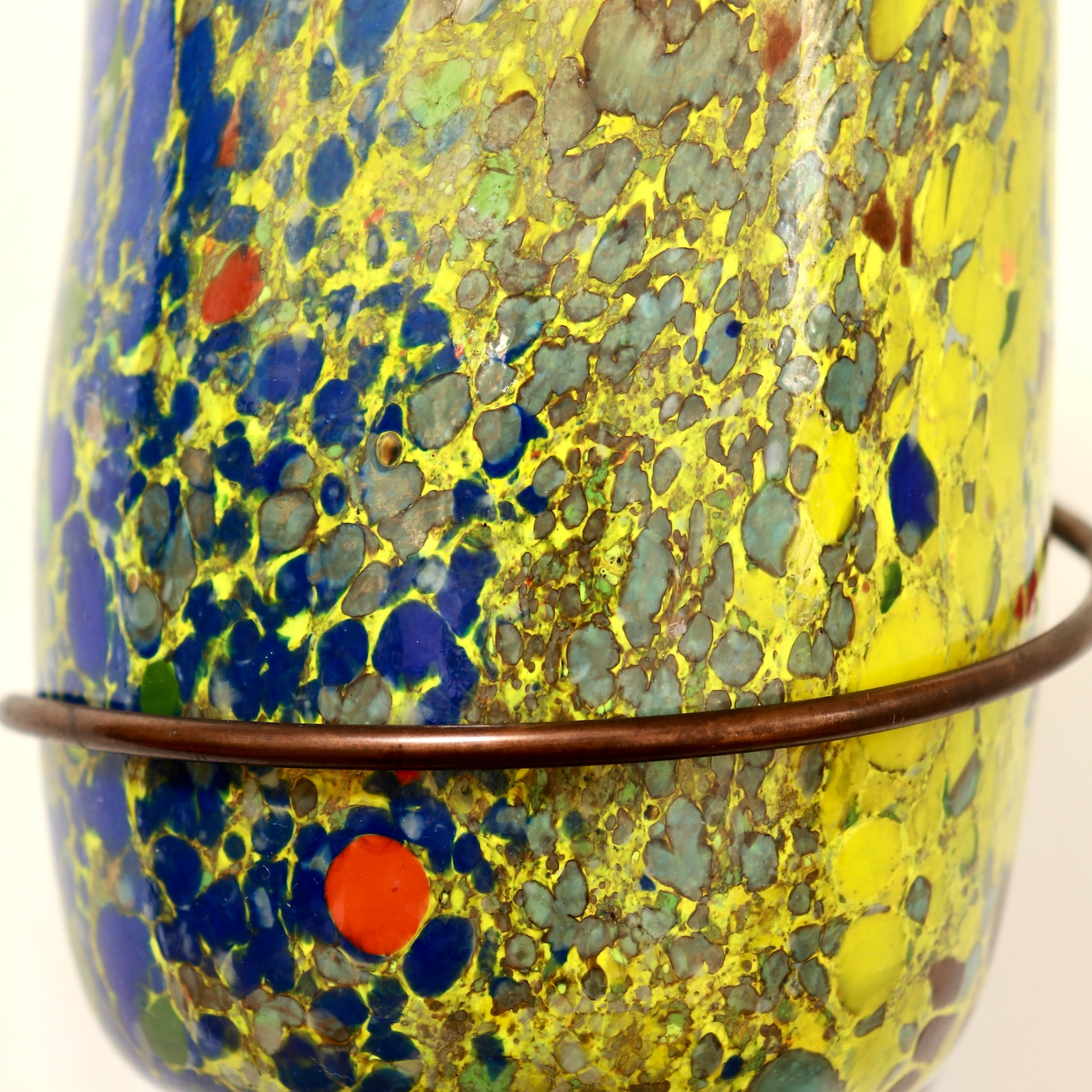 Detail of colourful Murano glass inclusions