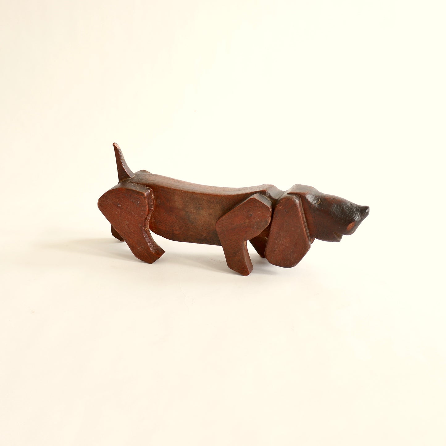 Carved Wooden Dachshund Sculpture