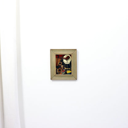 Mid Century abstract oil on board