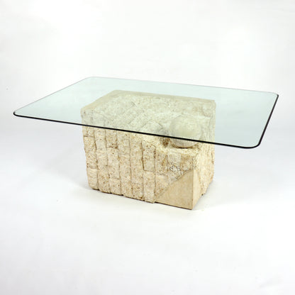 Vintage Mactan stone coffee table