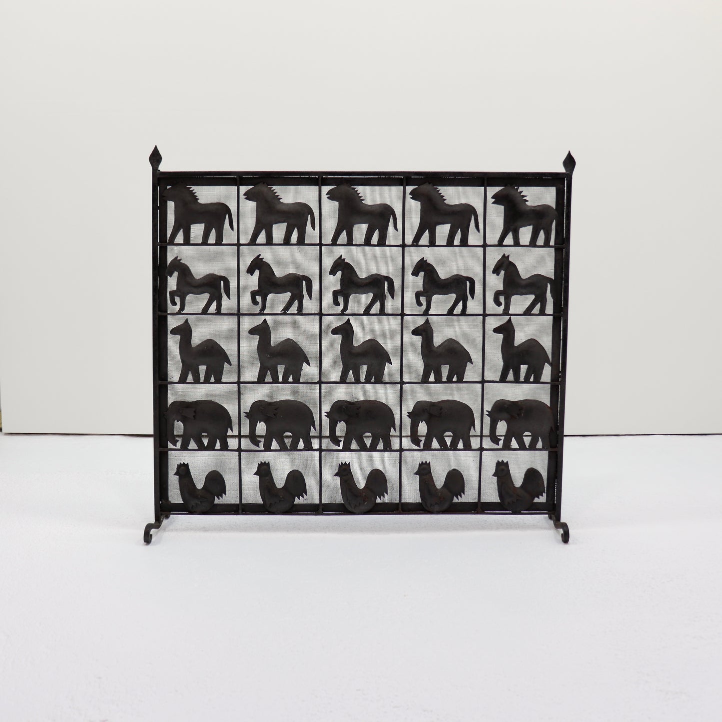 Atelier Marolles wrought iron fire screen