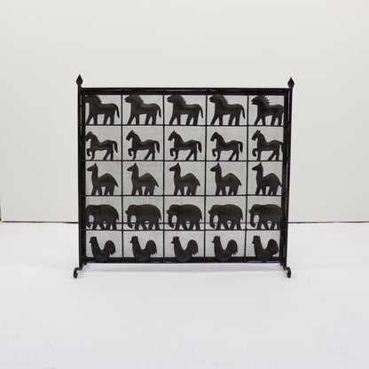 Atelier Marolles wrought iron fire screen