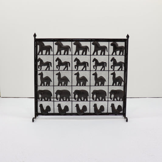 Atelier Marolles wrought iron fire screen