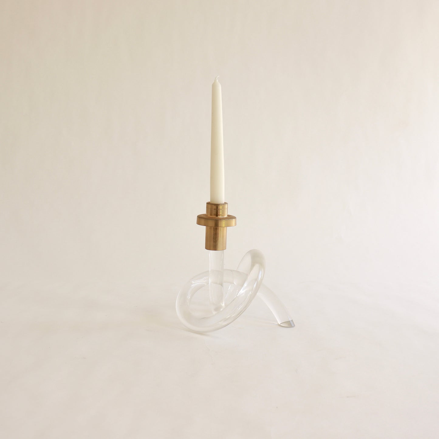 clear acrylic sculptural candlestick