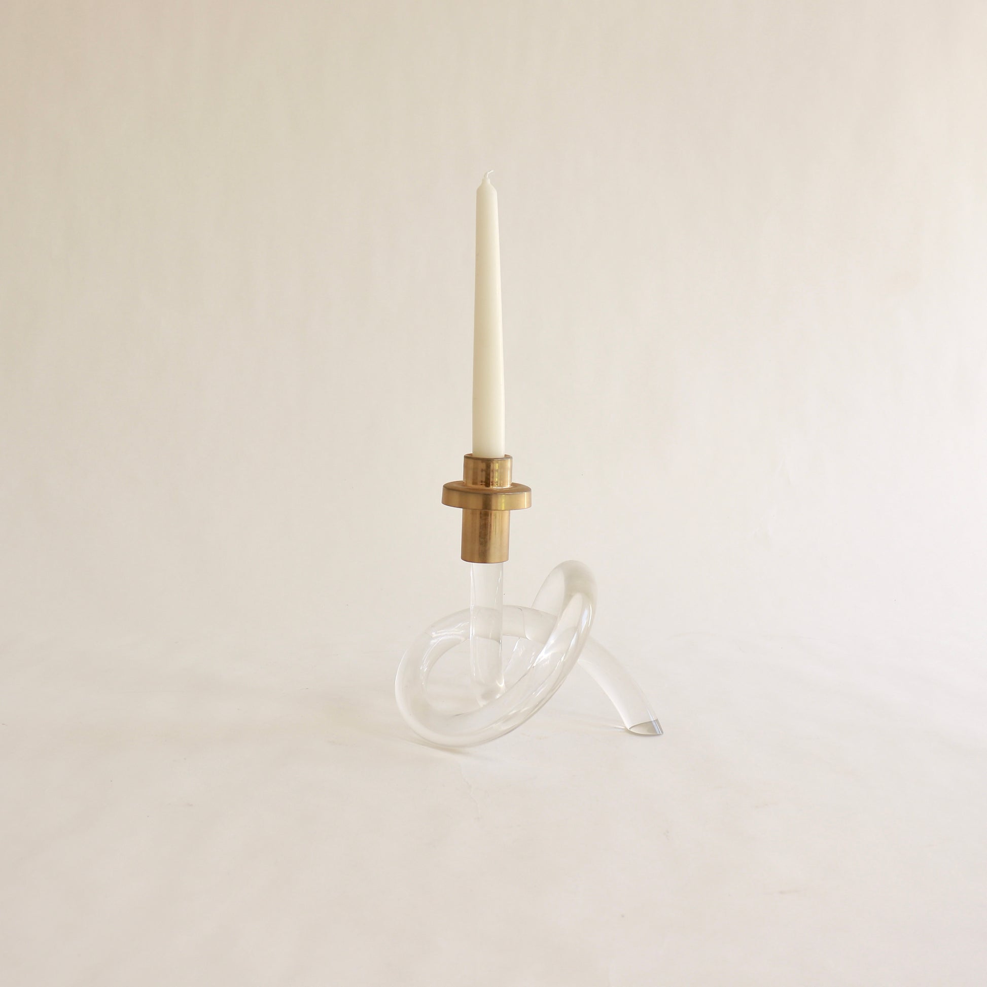 clear acrylic sculptural candlestick