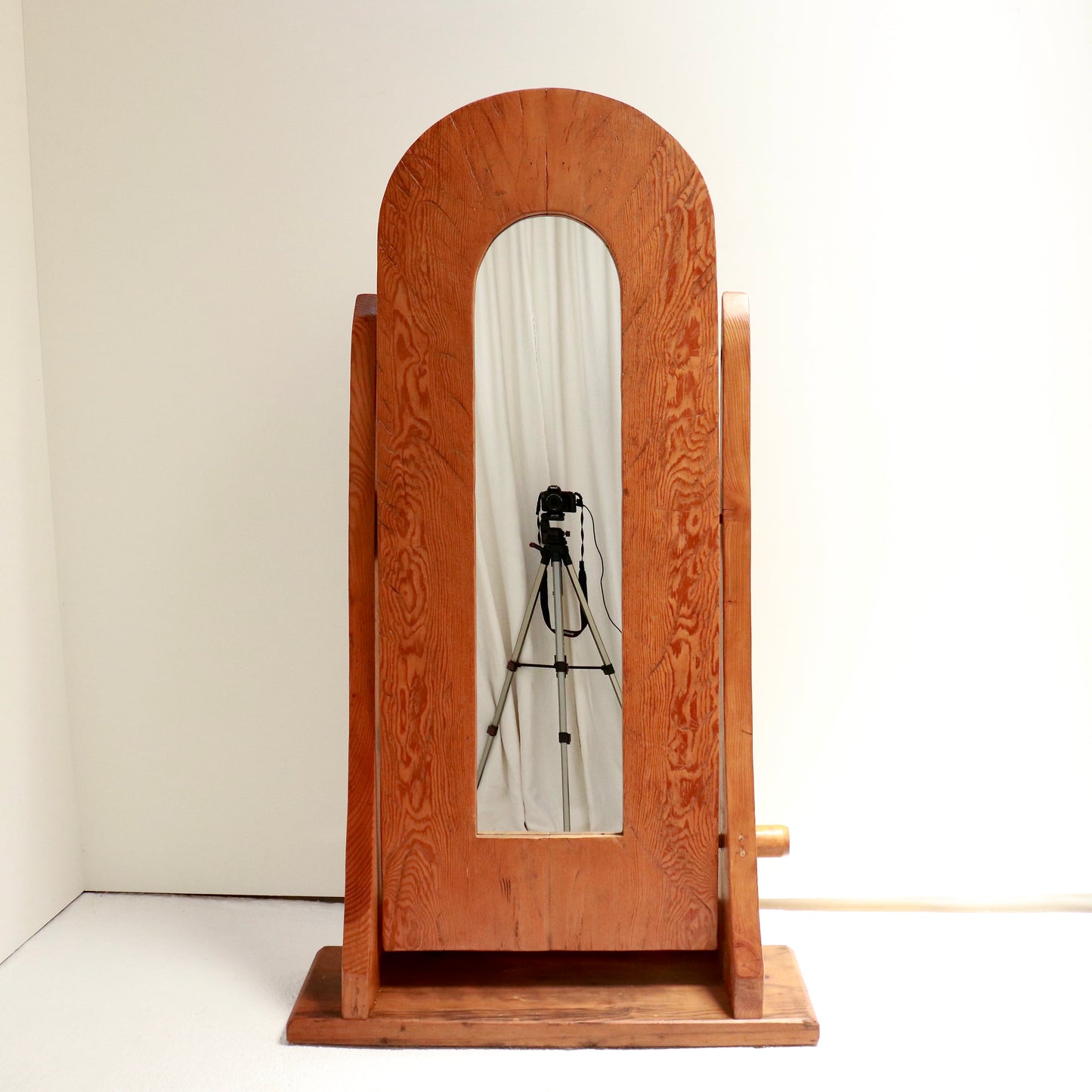 Artisan-Made Pine Cheval Mirror