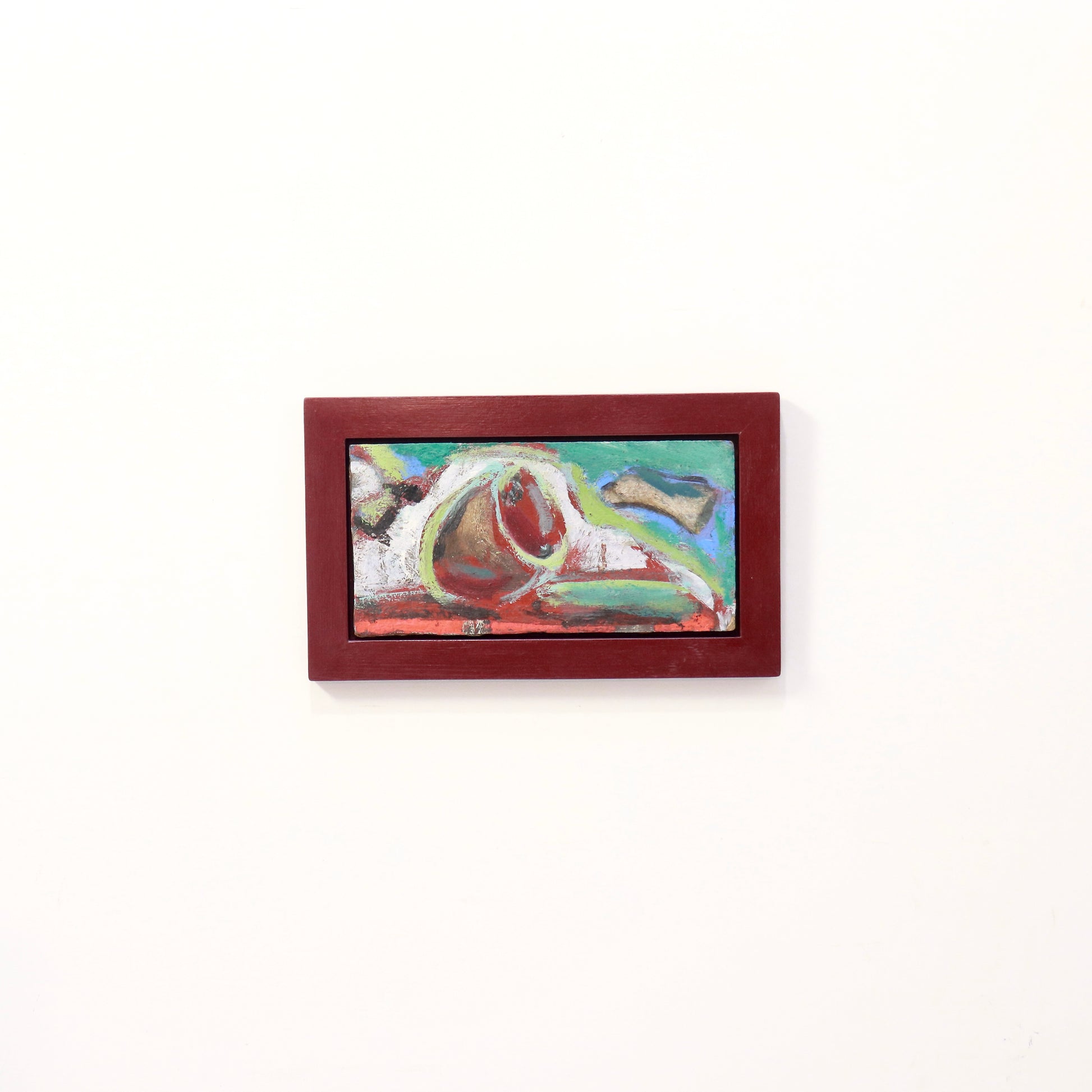 Vibrant abstract oil on board with textured brushwork