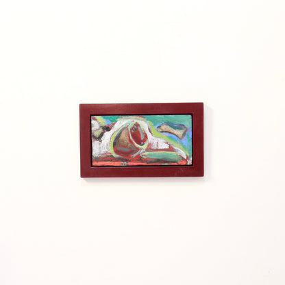 Vibrant abstract oil on board with textured brushwork