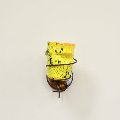 Vintage Murano glass wall sconce with yellow shade