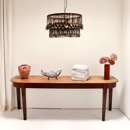 Antique oak console in interior setting