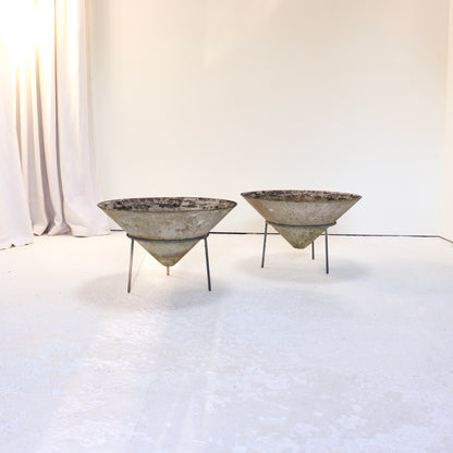 Mid-century modern outdoor planters designed by Willy Guhl
