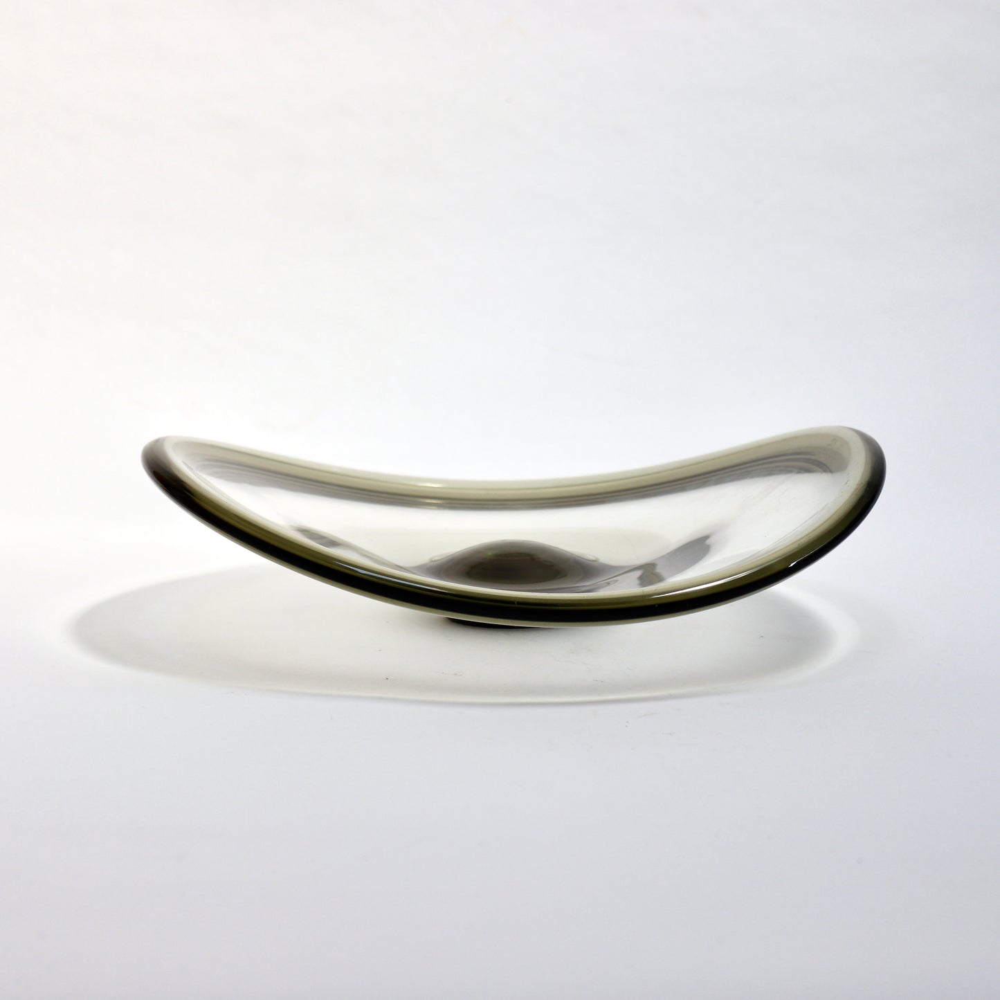 Holmegaard model 14595 smoked crystal bowl.