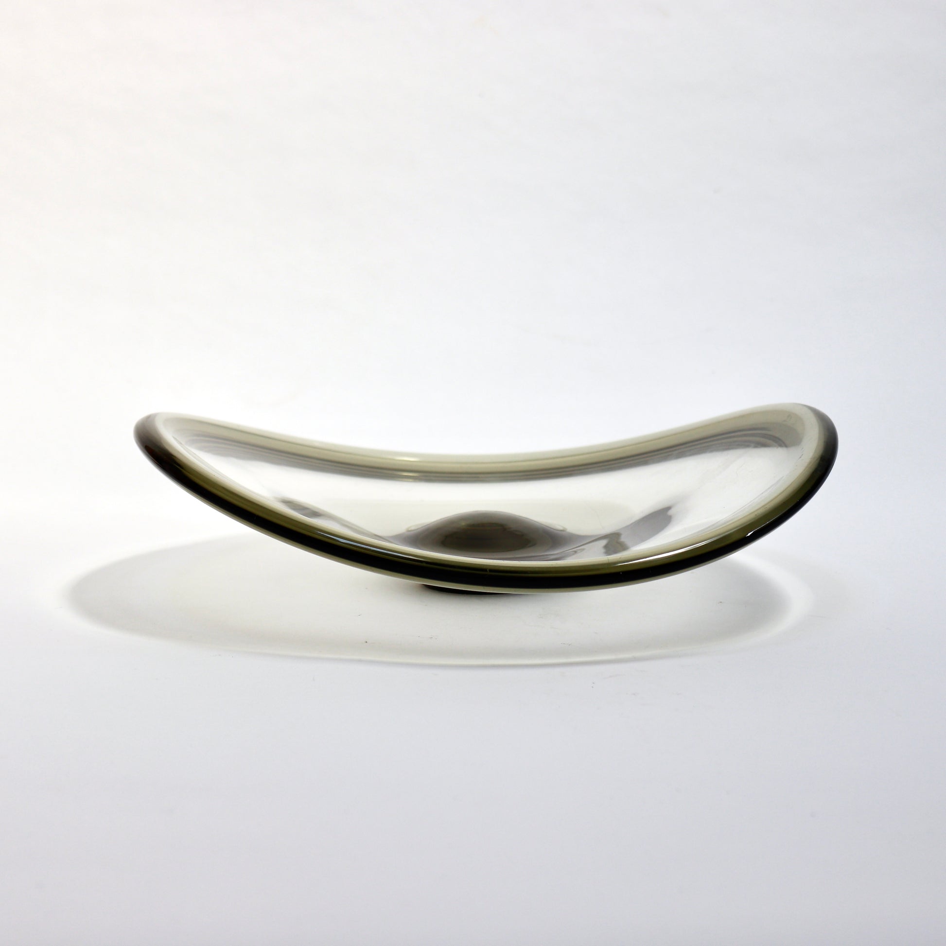 Holmegaard model 14595 smoked crystal bowl.
