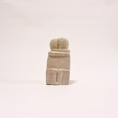 Soapstone sculpture after Brancusi's The Kiss front view