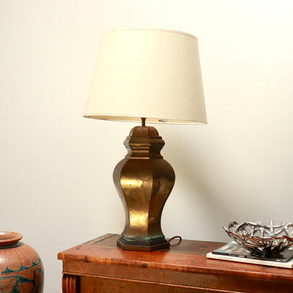 Vintage Pressed Brass Table Lamp