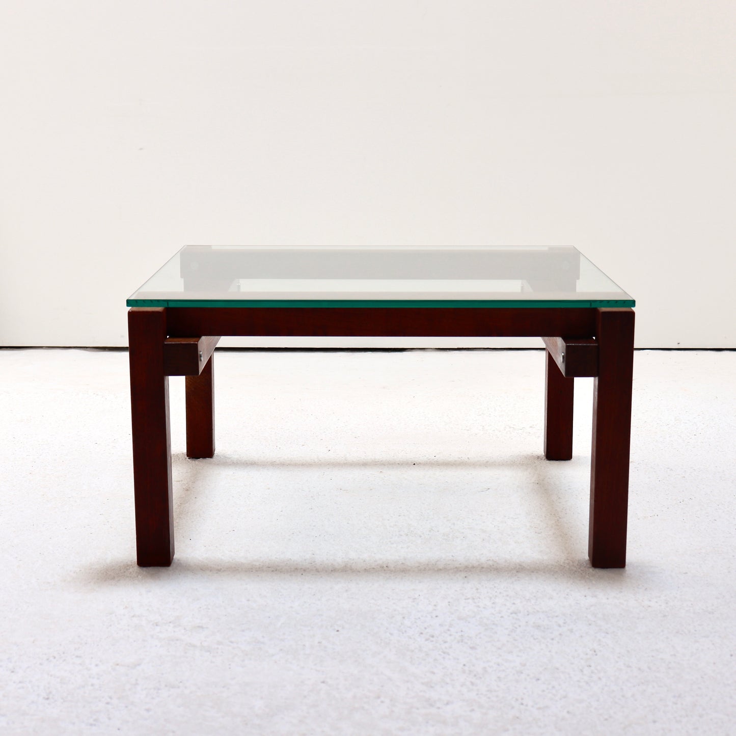 Mid-century hardwood and glass coffee table by John Makepeace