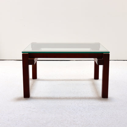 Mid-century hardwood and glass coffee table by John Makepeace