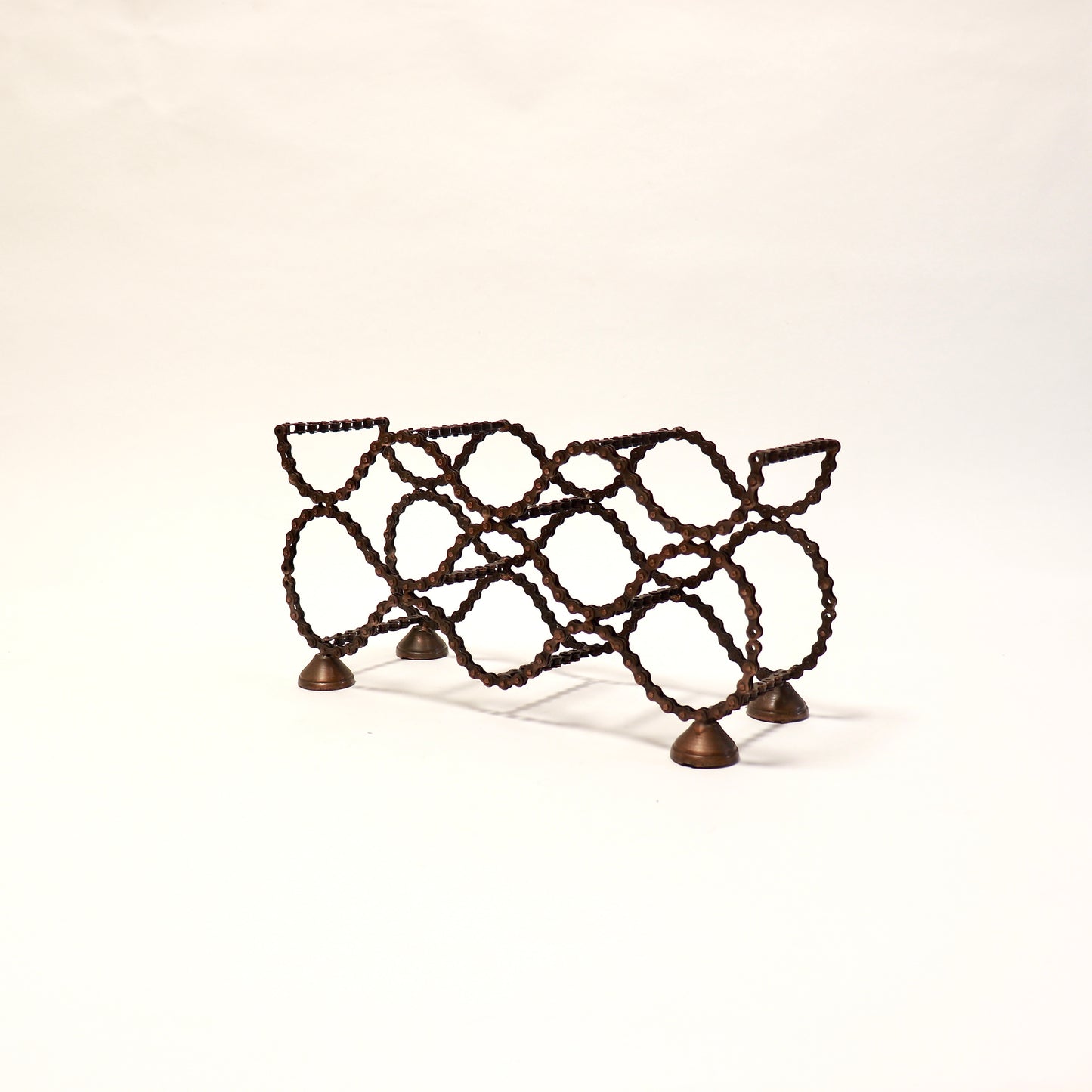 Folk Art Bicycle Chain Wine Rack