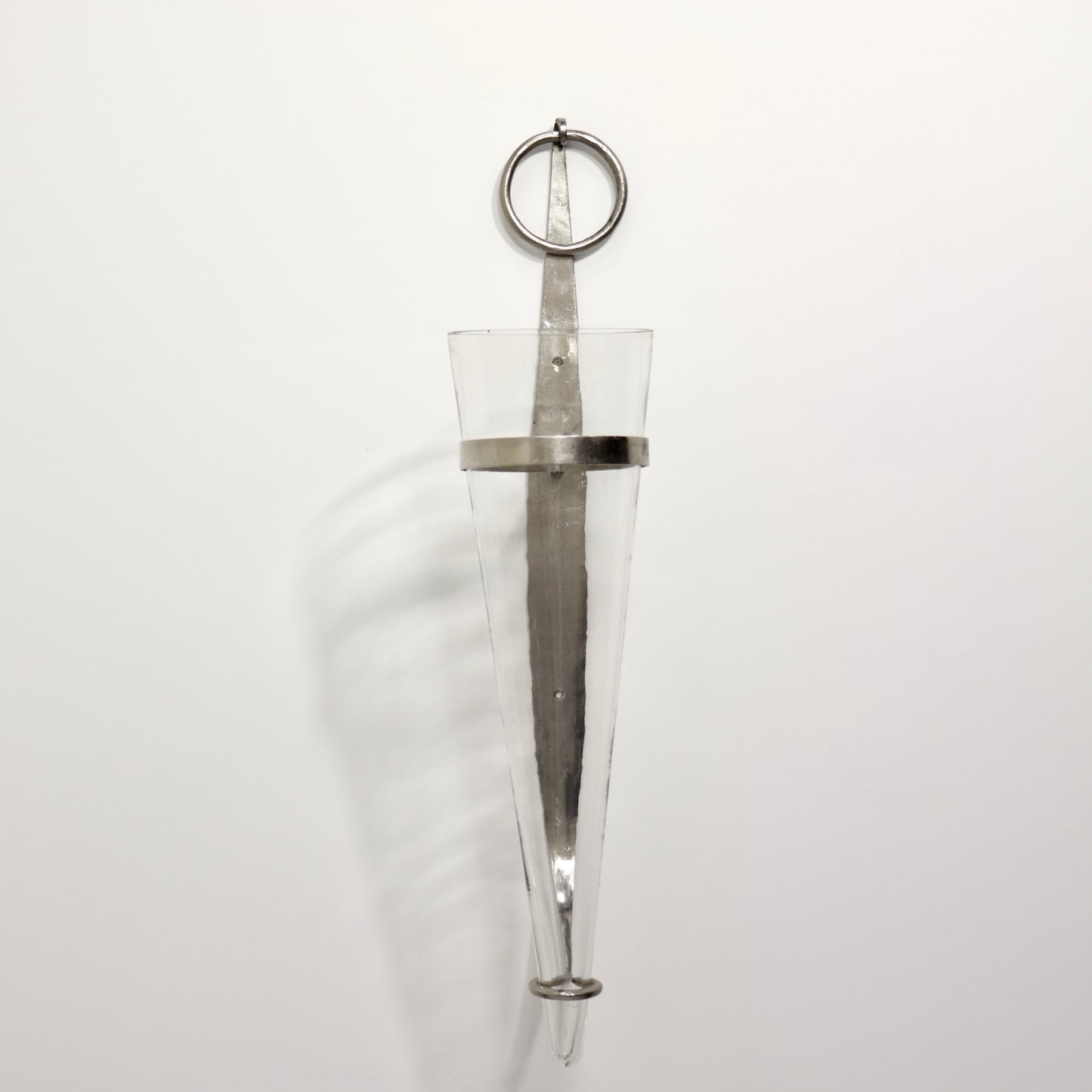 Wrought Iron and Glass Wall Sconce Vase