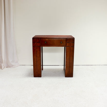 Art Deco oak kneehole desk front view