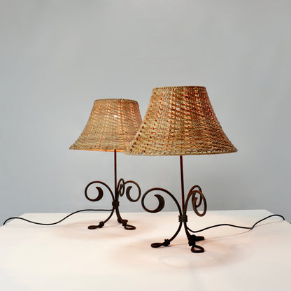 Hand forged wrought iron lamps