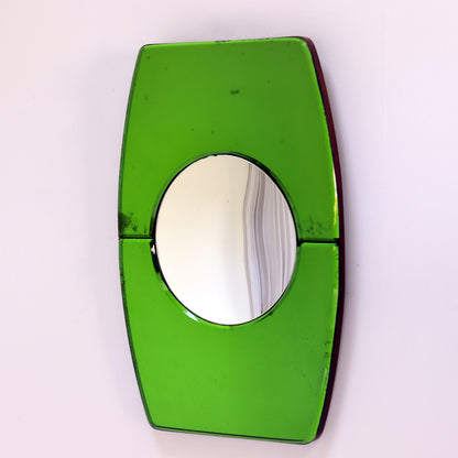 Art Deco Green Glass Convex Mirror