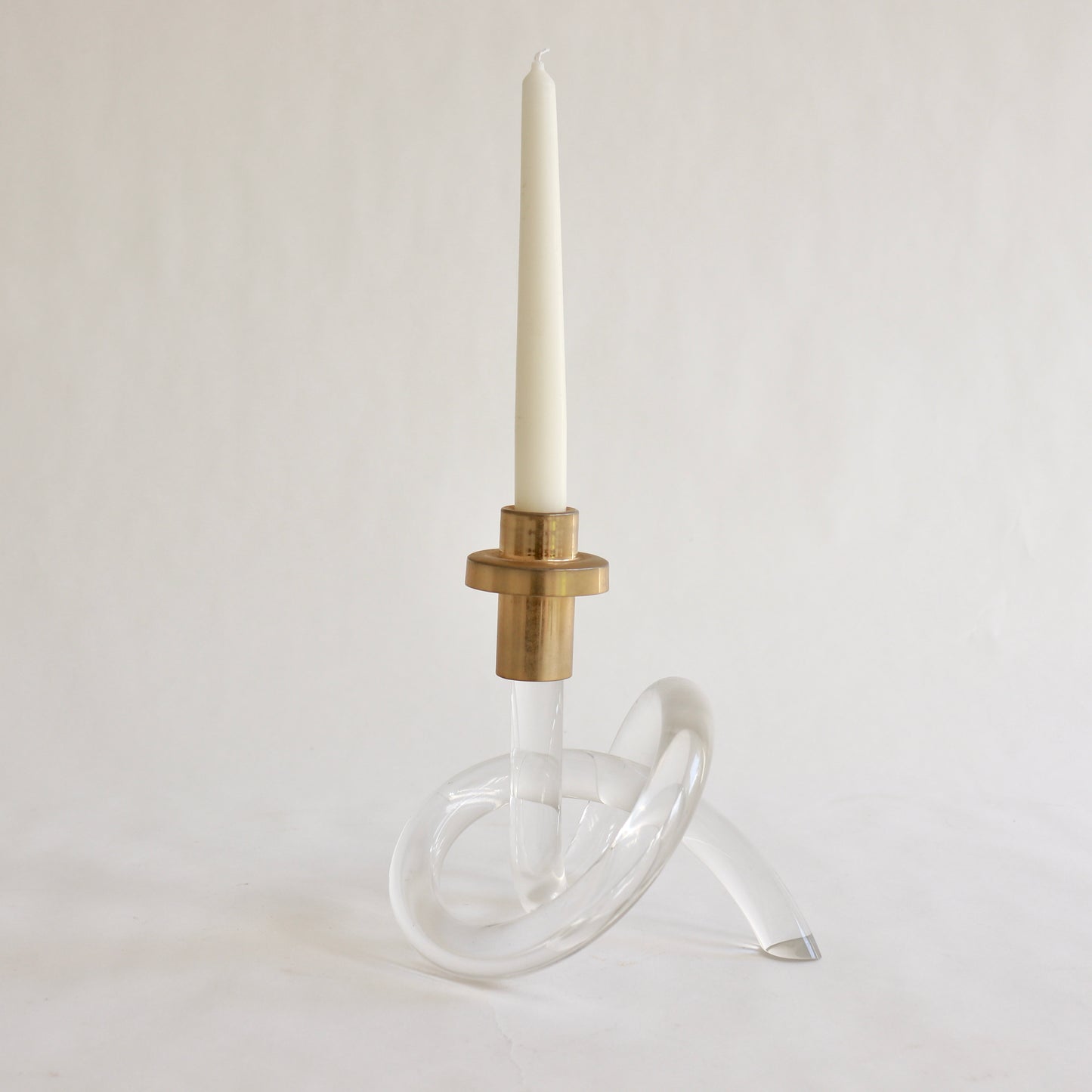 sculptural lucite candlestick 1970s loop form