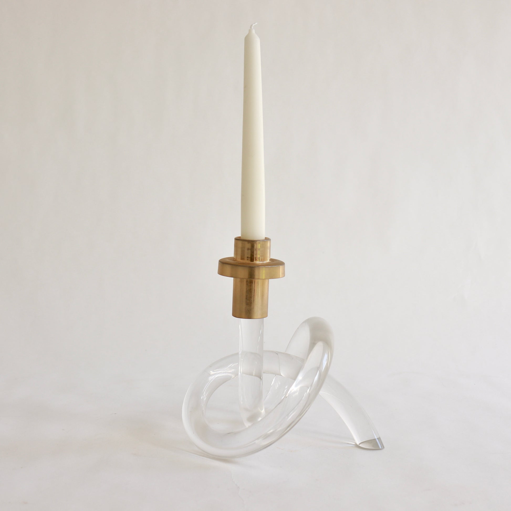 sculptural lucite candlestick 1970s loop form