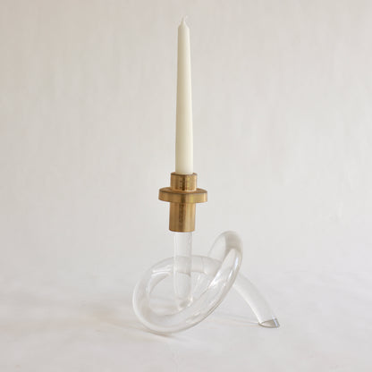 sculptural lucite candlestick 1970s loop form