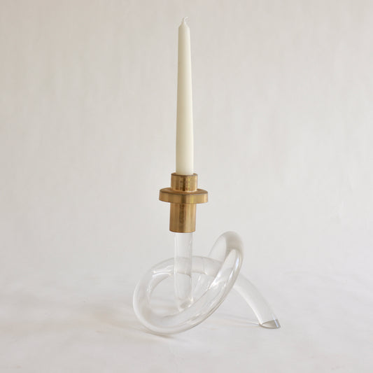 sculptural lucite candlestick 1970s loop form
