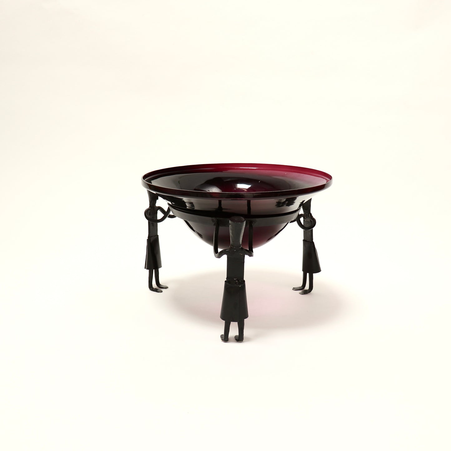 Playful postmodern glass and metal decorative object